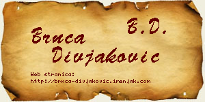Brnča Divjaković vizit kartica